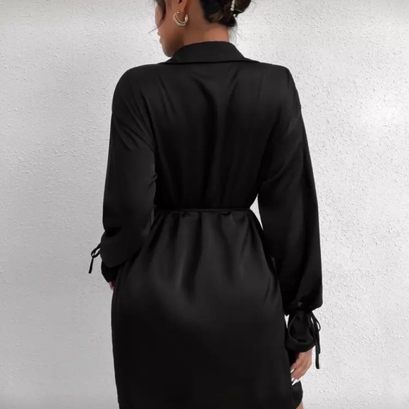 Black Button up Dress sz Med - Picture 2 of 3